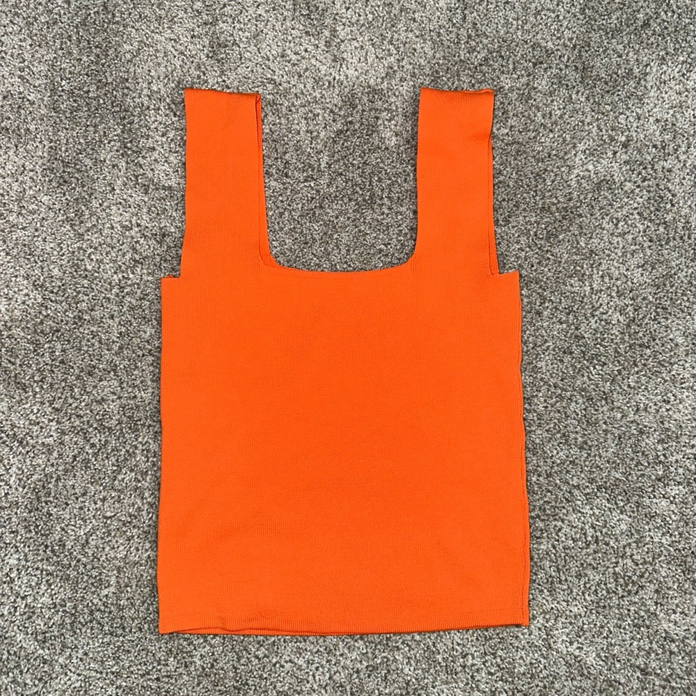 Orange Boxy Tank Top